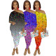 Loose positioning printing slanted shoulder two-piece spring and autumn models QC8026