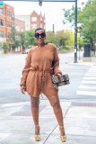 Solid color elasticated waist jumper M1147