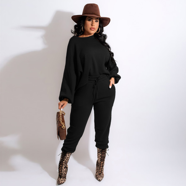 Fashion women's clothing wholesale boutique de velvet fabric solid color two-piece suit BN7237
