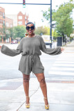 Solid color elasticated waist jumper M1147