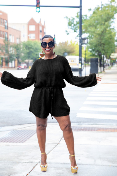 Solid color elasticated waist jumper M1147