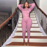 Women's autumn and winter fashion halter suit casual two-piece suit J6250