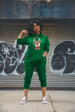Fashion solid color casual suit jacket with pockets plus logo pants suit SD68643