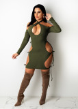 Women's Hanging Neck Strap Hollow Sexy Dress H88989