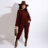 Fashion women's clothing wholesale boutique de velvet fabric solid color two-piece suit BN7237