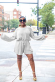 Solid color elasticated waist jumper M1147