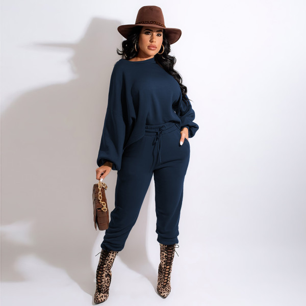 Fashion women's clothing wholesale boutique de velvet fabric solid color two-piece suit BN7237