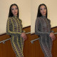 Hot Rhinestone See-through Slim Long Sleeve Dress Nightclub Dress VK2230
