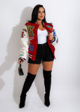 Ladies Winter Woolen Jacket Printed Thread Jacket Plus Fleece Warm Jacket CM2167