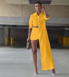 2021 Fall Fashion Irregular Casual Shirt Two Piece Set XM1205