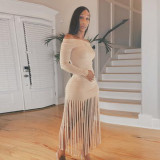 Sexy slim tassel bag hip skirt nightclub clothes BS10096
