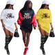 Women's street hipster letter print fashion sweater dress dress DN8526