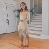 Sexy slim tassel bag hip skirt nightclub clothes BS10096
