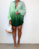 Women's commuter gradient shirt dress C3066