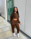 Fashion casual women's solid color two-piece suit Leisure sports suit LL6341
