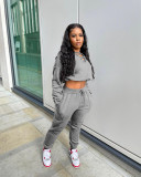 Fashion casual women's solid color two-piece suit Leisure sports suit LL6341