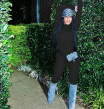 Pure color sports casual jumpsuit AC9119