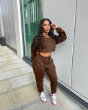 Fashion casual women's solid color two-piece suit Leisure sports suit LL6341