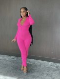 Pure color sports casual jumpsuit AC9119