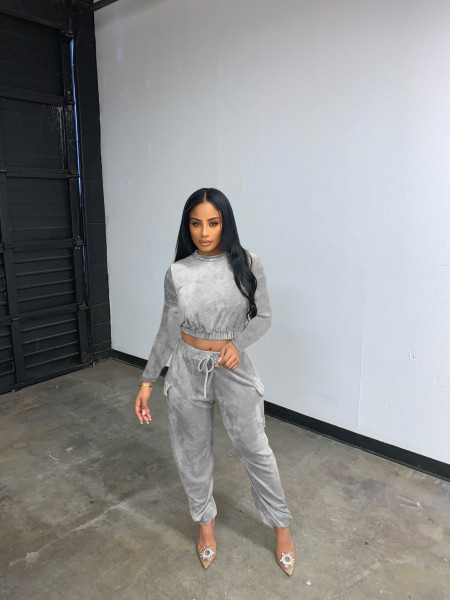 High-quality Korean fleece overalls loose two-piece suit BK00038