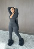 Pure color sports casual jumpsuit AC9119