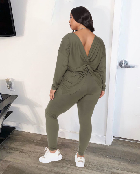 Positive and negative off-the-shoulder loose-fitting deep V plus size women's clothing BK00037