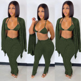 Knotted woolen coat, tight-fitting split trousers underwear M6659