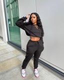 Fashion casual women's solid color two-piece suit Leisure sports suit LL6341