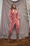 Pure color sexy mesh stitching jumpsuit AC9121