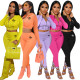 2021 autumn and winter new fashion European and American printing trend casual sports and leisure suits L6038