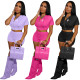 Women's solid color zipper sports fashion suit casual two-piece suit L6035