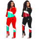 Women's stitching strapless printed sports two-piece fashion suit L6037