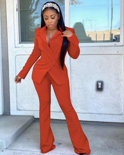 Autumn and winter new fashion casual solid color suit two-piece suit L6221