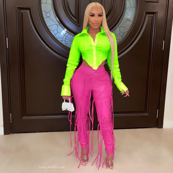Explosive sexy solid color slim slim waist shirt long-sleeved shirt MM2148