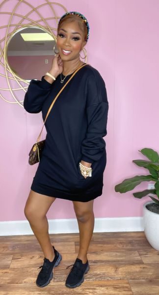 Autumn and winter hot style ladies short skirt loose short version solid color casual sweater dress MM2144
