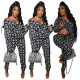Women's sexy casual two-piece suit hot sale star diamond print fashion suit JH284