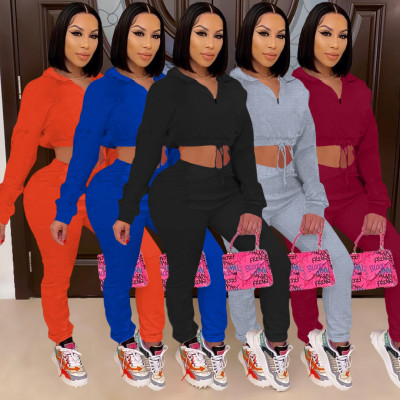 Casual women's suit solid color slim two-piece suit ZH8569
