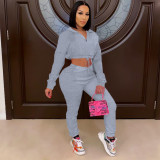 Casual women's suit solid color slim two-piece suit ZH8569