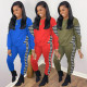 Women's Fall 2021 Thousand Birds Shoulder Sleeve Printed Fashion Two-piece Set XR3001