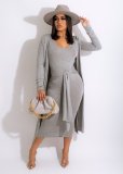 New women's fashion lace-up vest mid-length skirt dress two-piece suit SJ3328