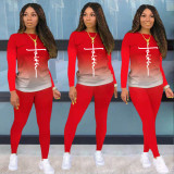Ladies' Gradient Color Casual Two-Piece Set DL88013