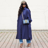 Fashion single-row long-sleeved pocket shirt dress YF8043