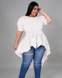 Fashionable Ladies Bowknot Irregular Hem Dress X9324