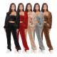 Quality sports suit female Korean velvet hooded three-piece suit D88137