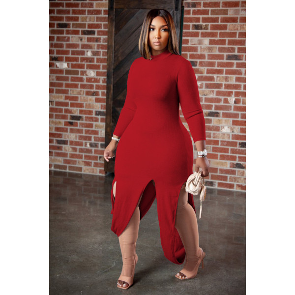 Women's 2021 new plus size women's pit strip dress D88138