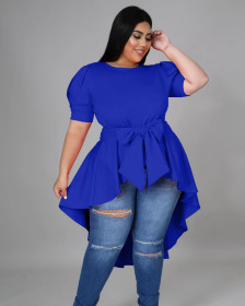 Fashionable Ladies Bowknot Irregular Hem Dress X9324