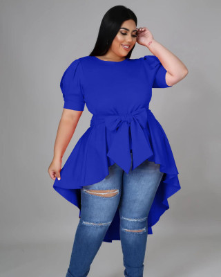 Fashionable Ladies Bowknot Irregular Hem Dress X9324