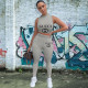 Fashionable women's sleeveless solid color two-piece suit Z1073