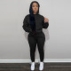 Autumn and winter plus fleece hooded sweater two-piece casual sports suit women F175