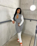 Autumn and winter European and American women's sexy casual stitching two-piece women's suit Y9090